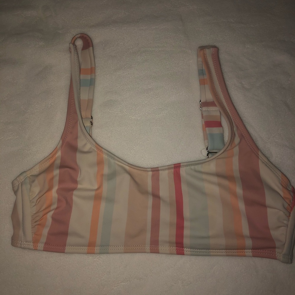 pinstripe beach bikini top